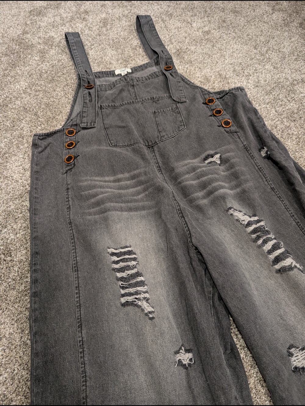 easel Gray Denim Overalls - Picture 2 of 8